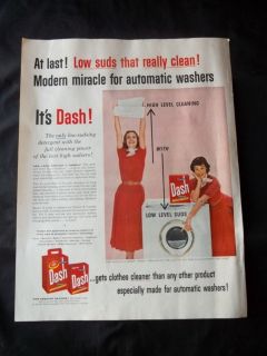 Vintage Original 1956 Dash Laundry Detergent Proctor and Gamble Ad