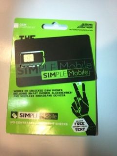 Simple Mobile Sim Card Activation Kit GSM Prepaid TMOBILE NETWORK