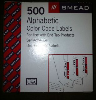 Smead End Tab Bar Style Color Coded Labels Letter