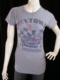 Junk Food Daytona 1984 Speedweeks Blue Vintage Tee Shirt Racing L NWT 