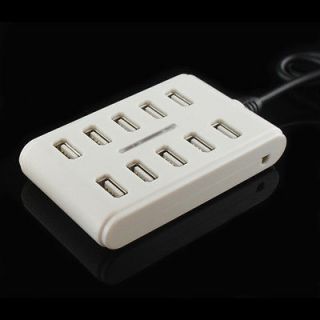 New USB 2.0 High Speed 10 Port HUB For Laptop PC Webcam Computer 