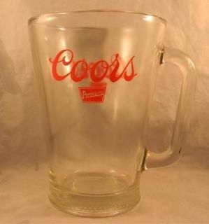 Coors Premium 38 oz Beer Mug Pitcher Stein Glass Barware