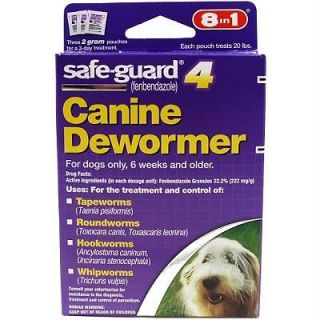 Safe Guard Panacur (fenbendazole) K9 Dogs 20 lbs 2gm 3 Pack dose All 