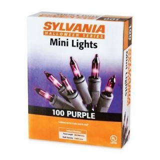 Sylvania 100ct Purple Halloween Light Set   Black Wire 24