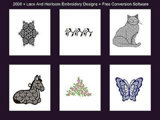 2000 + Lace And Heirloom Designs With Free Embroidery Conversion 