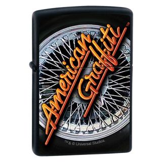 Zippo American Graffiti Black Matte Lighter, Universal Studios, 0464