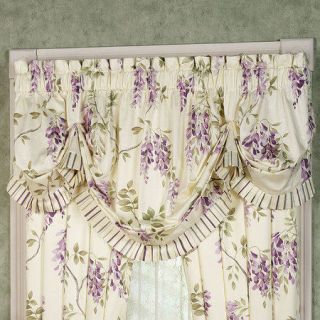 QUEEN WISTERIA Floral Cotton LAFAYETTE Window Valance Pleated 