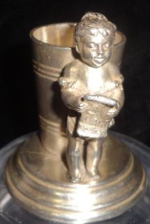 Antique Norblin Buch & Werner Poland Figural Silver Plated Toothpick 