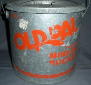 OLD PAL RED GALVANIZED FLOATING MINNOW BUCKET VINTAGE