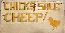 Chicks for Sale Cheep Cute Wooden Farm Animal Sign