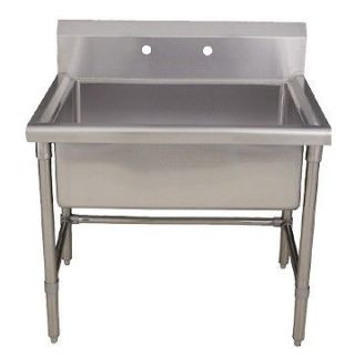 Whitehaus WHLS3618 41 Stainless Steel Laundry   Utility Sink W 