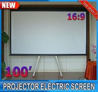 New Remote Black 169 Film 100 Theater Projectors Electric Screen 