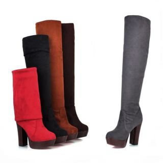 New Trend Ladys Vintage Chunky High Heel Pumps Boots Girls Cocktail 