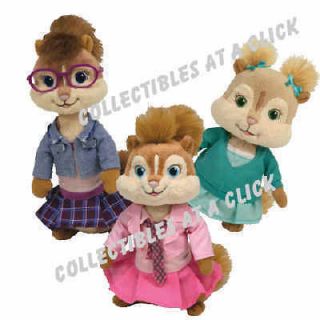 Alvin and the Chipmunks GIRLS Chipettes Beanie Babies Set of 3 New 