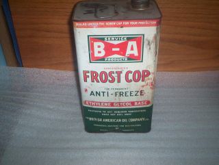 BA British American Oil Company Frost Cop Anti Freeze Gallon Can Tin B 