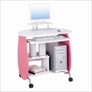 CD Q203 P W Compact Computer Desk Pink And White