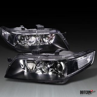 04 05 ACURA TSX JDM STYLE BLACK PROJECTOR HEADLIGHTS LAMPS LEFT+RIGHT