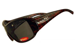Wiley X Stomp Womens Sunglasses Red Leopard Frame Smoke Grey Lens 
