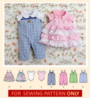 SEWING PATTERN MAKE BABY BOY~GIRL CLOTHES JUMPER~ONESIE~​ROMPER 
