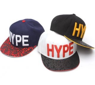New HYPE Adjustable Snap Back Flat Brim Cap Hat Black White Navy Hip 