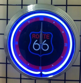 route 66 neon wall clock  34 99