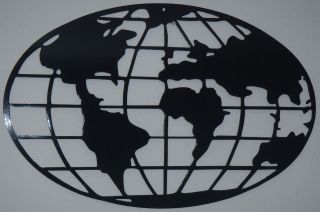 World Globe 20, Abstract World Map, Metal Art, Wall Decor