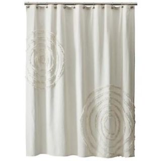 white ruffle shower curtain in Shower Curtains