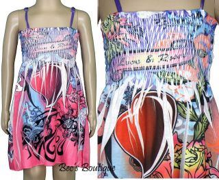 Girls Beach Dresses Summer Cotton Tie Dye Frocks Childrens Clothing 