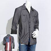 NWT $68 Authentic Icon Chambray Buttonfront Shirt Mens Sz XL American 