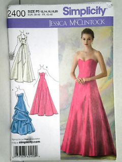 SIMPLICITY Pattern 2400 Bridal Evening Gown with Bolero Jacket NEW 