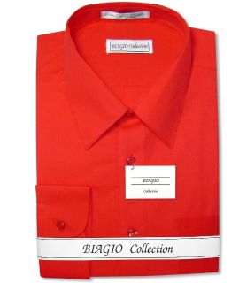 Biagio Mens 100% COTTON RED Dress Shirt sz 15 34/35