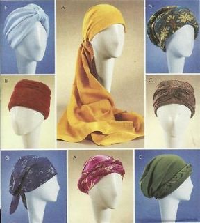   SEWING PATTERN 4116 LADIES TURBANS HEADWRAP CHEMO HATS CAPS 7 STYLES