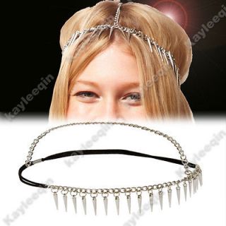   Spike Crown Chain Hair Cuff Headband Headwrap Headdress Goth Punk