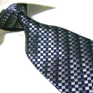 Extra Long 100% Polyester Mircofibre Tie PL313,Silver/Black Necktie 63 