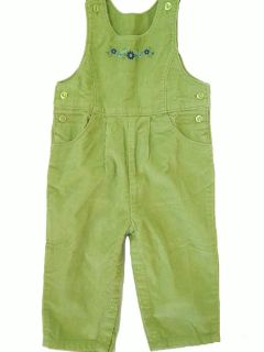 New Lands End Corduroy Overall Infant Baby Girl Size 12 18m Lime Green 
