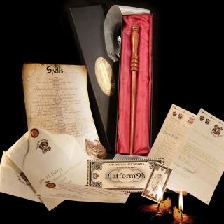   style Real Wooden wand & Full Hogwarts Acceptance Letter BOXED