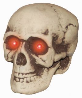 Light Up Eyes Skull Halloween Decoration Bones Skeleton Head Prop 