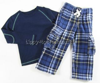 Mini Boden sz 4 5 boy Contrast Stitch shirt & Flannel Tartan baggies 