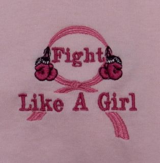 Fight Like A Girl Boxing Glove Pink Ribbon Breast Cancer S/S T Shirt 