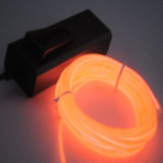   Neon Light Glow EL Wire Rope Tube Car Dance Party Transparent Orange