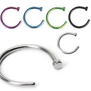 5pc Nose Hoops Titanium Wholesale Body Jewelry 20g or 18g Rings
