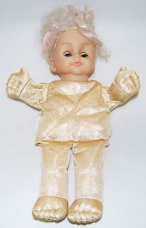 Vintage Girl Doll w/ Sleep Eyes Soft Plush Doll Hand Puppet 14