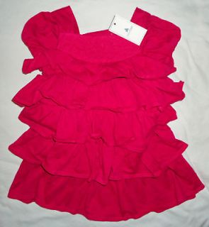 Baby Gap NWT Pink Knit Gypsy Ruffle Embroidered Dress 0 3 6