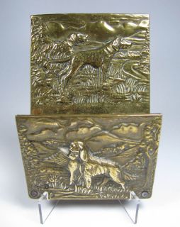 Vintage Peerage England Brass Hunting Dogs Letter Rack