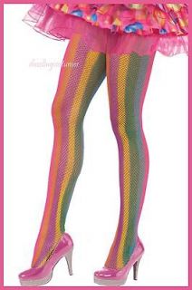 circus sweetie striped fishnet pantyhose womens clown tights 