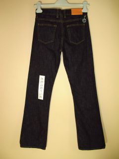 269 Acne Bootcut High Waist 100% Cotton Trouser Jeans Black Raw Denim 
