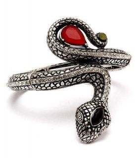   Crystal Snake Serpent Multi Stone Stretch Statement Bangle Bracelet