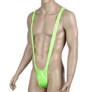 Borat style Lime Green Mankini Swimsuit Fancy Dress Up Stag Party 