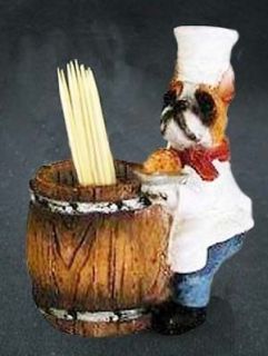 Chef Dog Breed Handpainted Toothpick Holder BOXER Cropped Ears