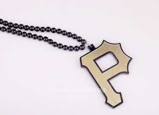 Newly listed Golden Letter P Wiz Khalifa Pendant Wood Necklace 